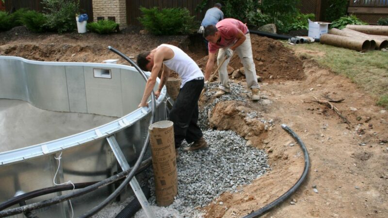 Pool building process - plumbing and backfilling