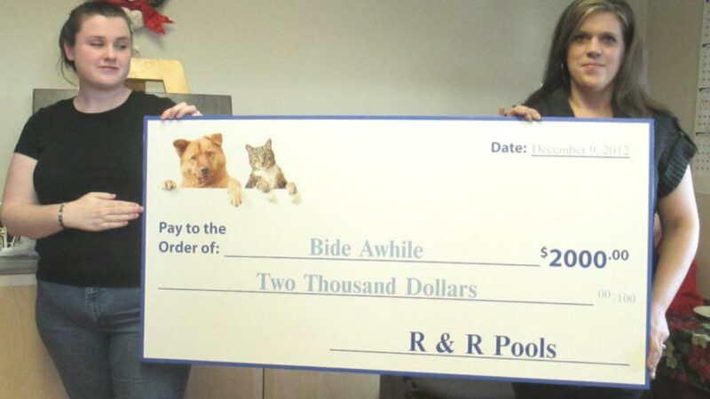 Kara and Mary presenting to Bide Awhile R&R Pools