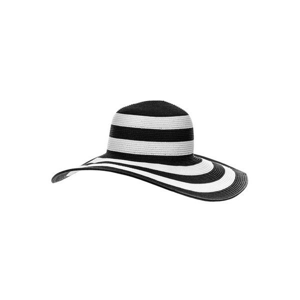 black and white beach hat